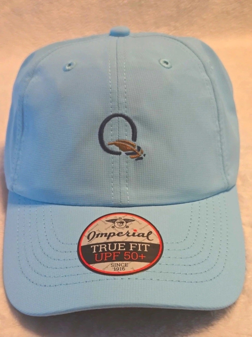 NWT Imperial Quail Hollow Club Golf Hat Light Blue Adjustable Performance Cap